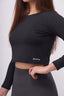 long sleeves black side look with one hand